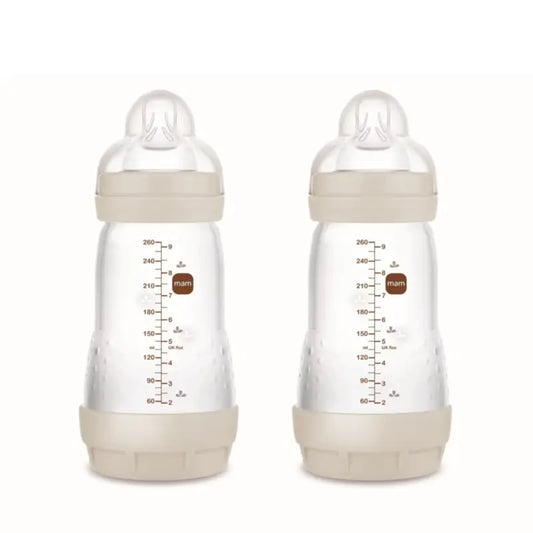 Mam Baby Easy Start Anti-Colic Baby Bottle Neutral Matt, 2X260Ml