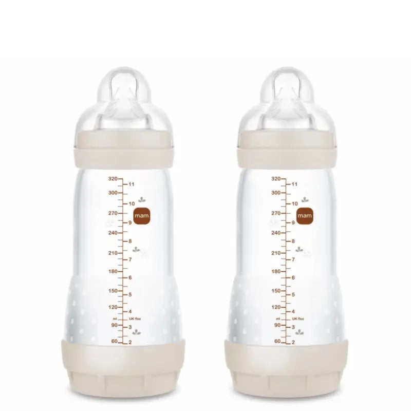 Mam Baby Easy Start Neutral Matt Anti-Colic Bottle, 2X320Ml