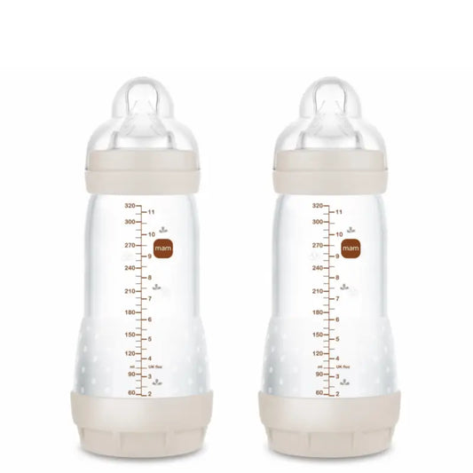Mam Baby Easy Start Neutral Matt Anti-Colic Bottle, 2X320Ml