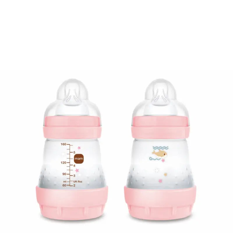 Mam Baby Easy Start Anti-colic Bottle Bright Pink, 2X160Ml