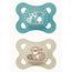 Mam Baby Pacifier Original Start Latex Blue 2-6M, 2 Units
