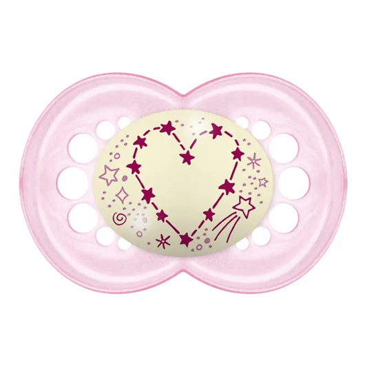 Mam Pacifier Original Night 6+ Silicone Pink, 2 units