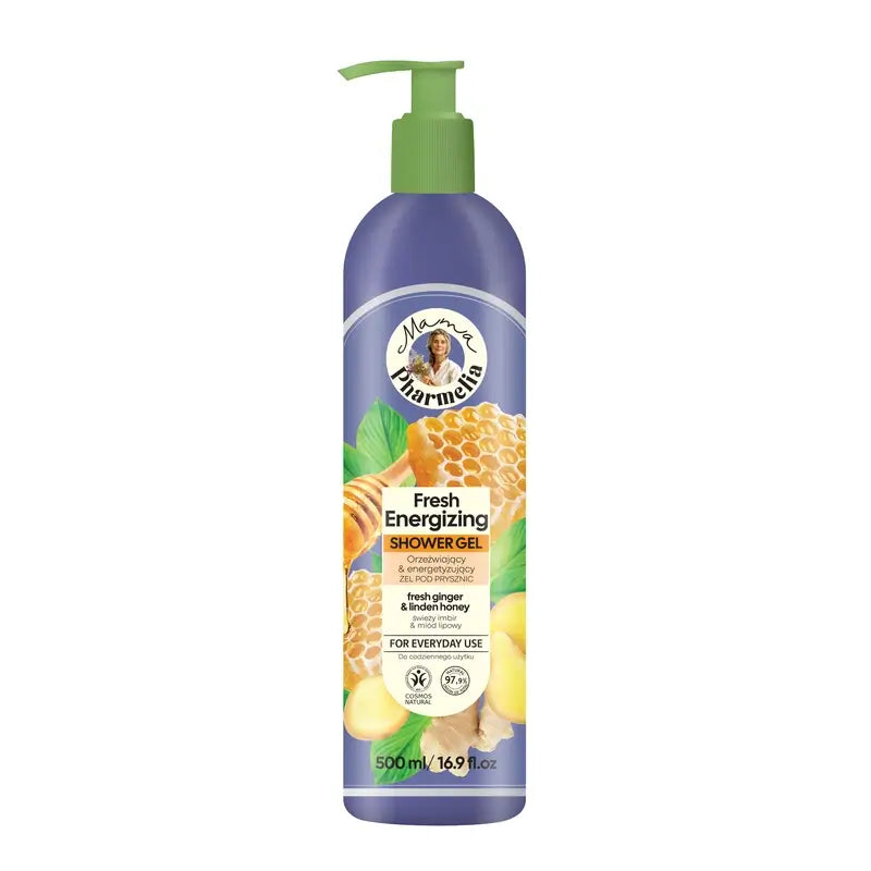 Mama Pharmelia Fresh Energising Shower Gel With Ginger And Linden Honey, 500 Ml