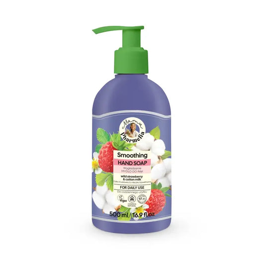 Mama Pharmelia Soothing Hand Soap With Wild Strawberry & Cotton Milk, 500 Ml