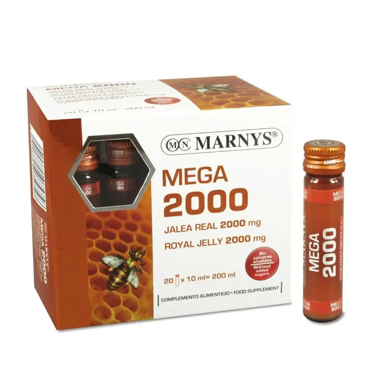 Marnys Royal Jelly Mega 2000, 20 Vials Of 10 Ml