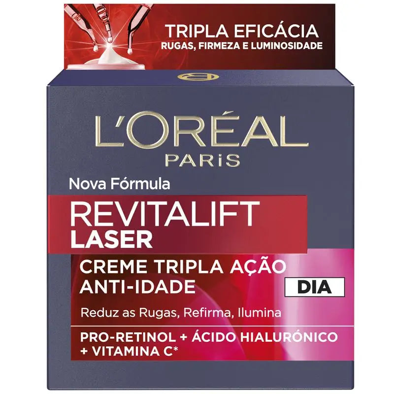 L'Oréal Paris Revitalift Laser, Intensive Anti-Ageing Day Cream with Vitamin C, Pro-Retinol and Hyaluronic Acid, 50ml