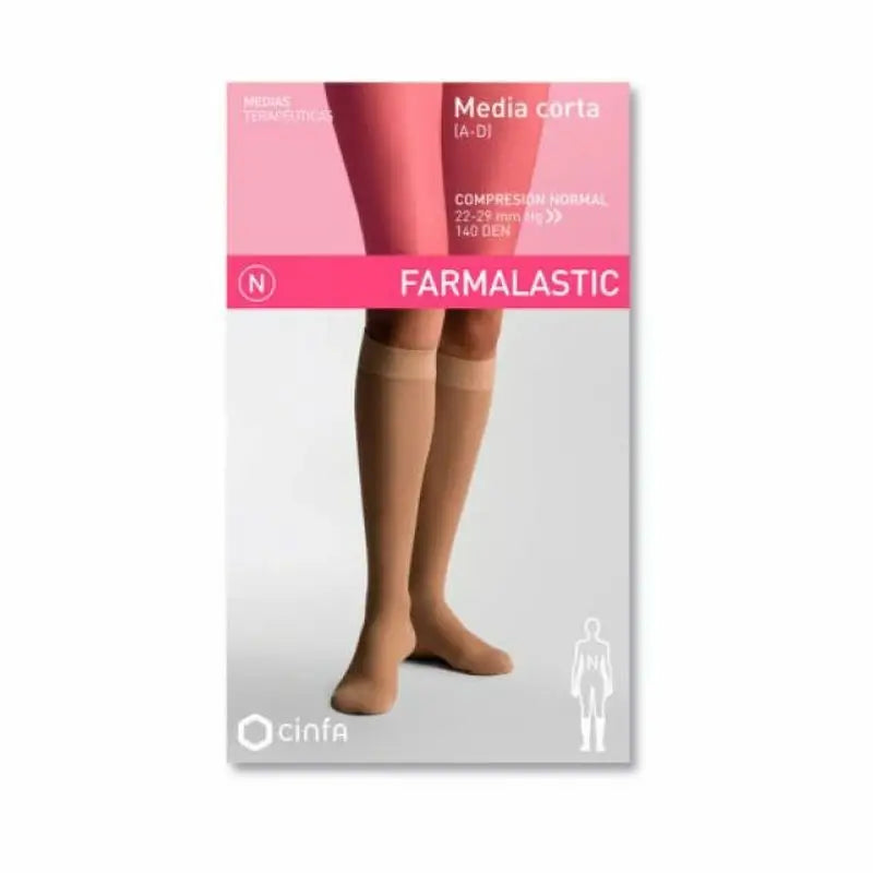 Farmalastic Compression Stocking Short Normal Black, Small Size, Single Unit
