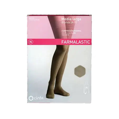 Farmalastic Long Pantyhose Compression Normal Compression Beige, Size M, Single Unit