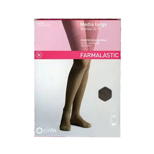 Farmalastic Long Stocking Compression Normal Compression Black Queen Size Plus Unit