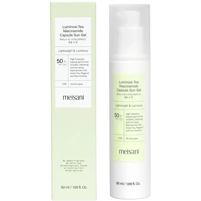 Meisani Luminosi-Tea Niacinamide Capsule Sun Gel SPF50, 50 ml