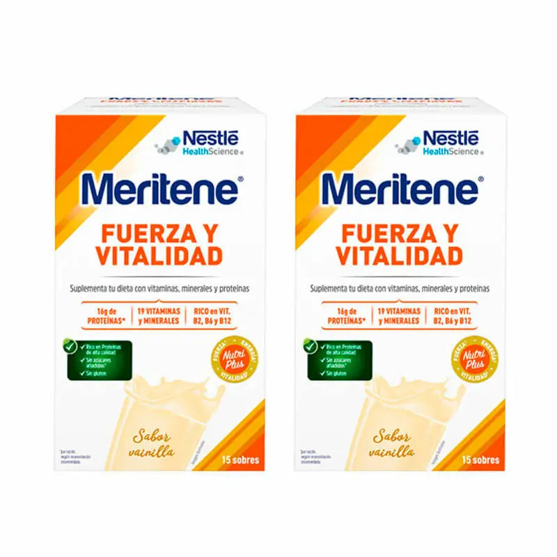 Meritene Strength & Vitality Vanilla Flavour Shake 2x15 Sachets, 30g