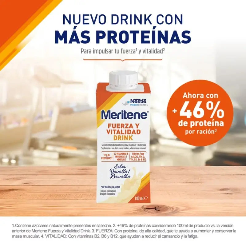 Meritene Strength & Vitality Drink Vanilla, Pack 3 Boxes, 6 x 180 ml