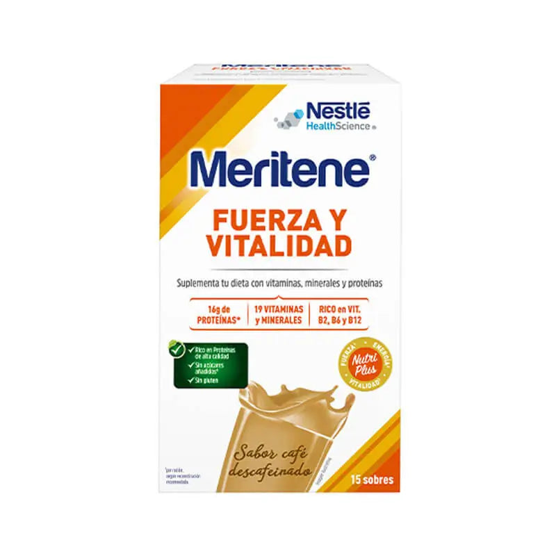 Meritene Strength & Vitality Decaffeinated Coffee Flavoured Shake, 15 Sachets