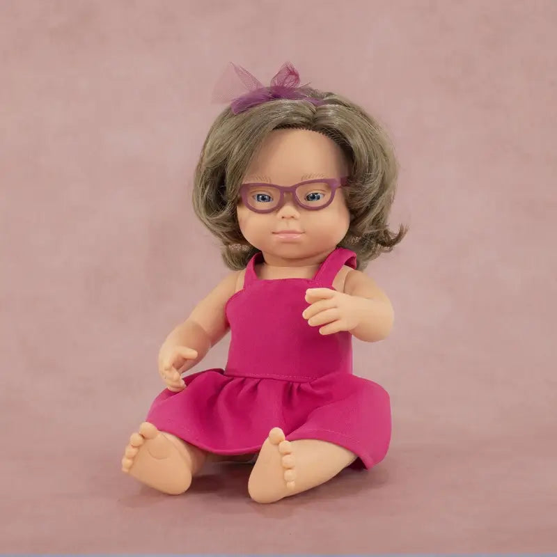 Miniland Down Syndrome Doll With Glasses 38 Cm My Friends & Me
