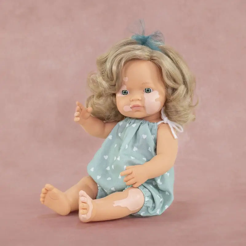 Miniland Doll Dark Blonde With Vitiligo 38 Cm My Friends & Me