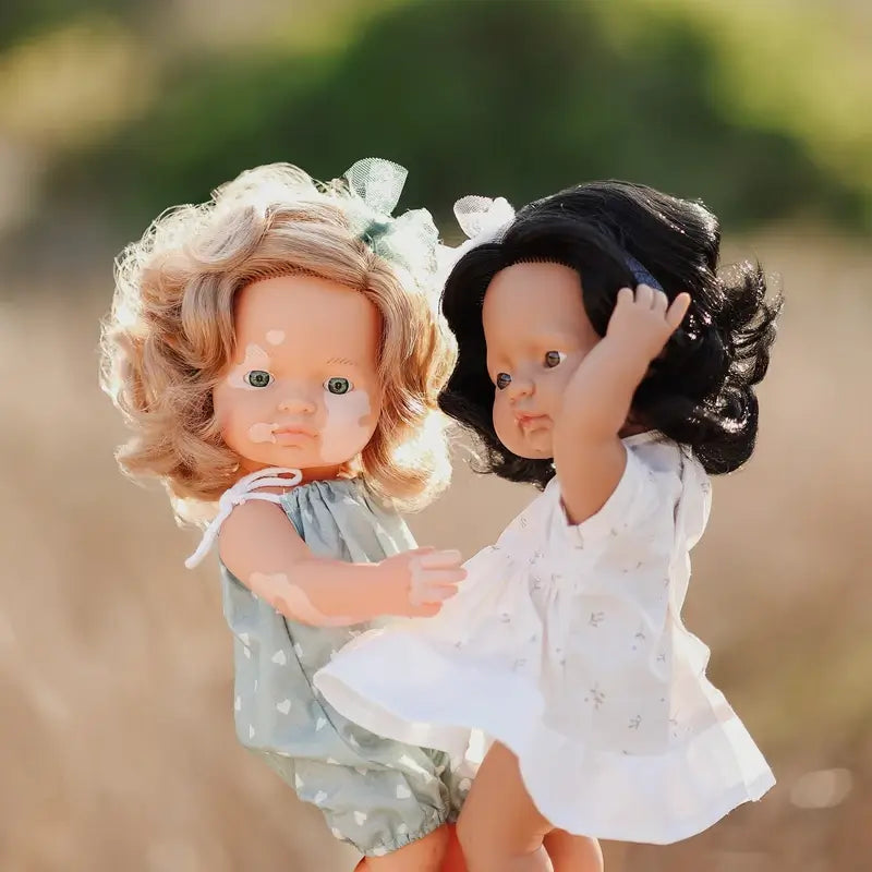 Miniland Doll Dark Blonde With Vitiligo 38 Cm My Friends & Me