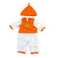Miniland Winter Pyjama Clothes Orange Stripes For Doll 38 Cm