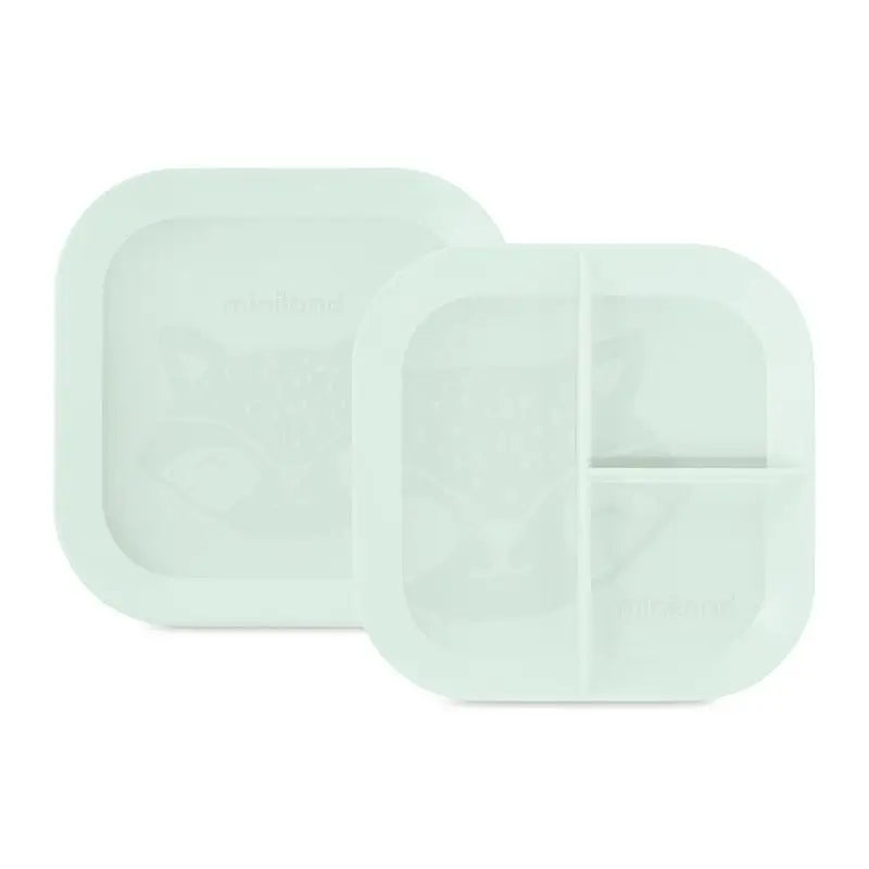 Miniland Compartmentalised Square Plate Set Mint