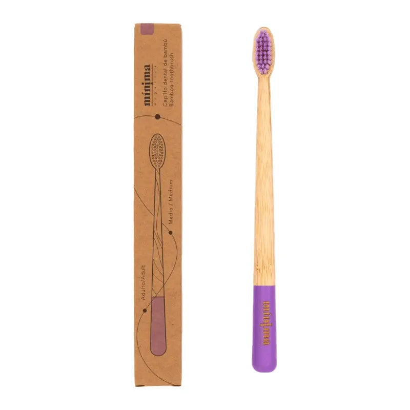 Minima Organics Bamboo Brush Adult Medium - Lilac Colour