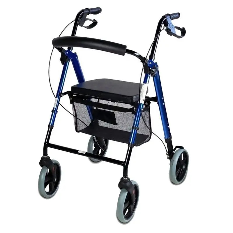 Mobiclinic Folding Elderly Walker With Brakes On Handlebars With Seat And Backrest