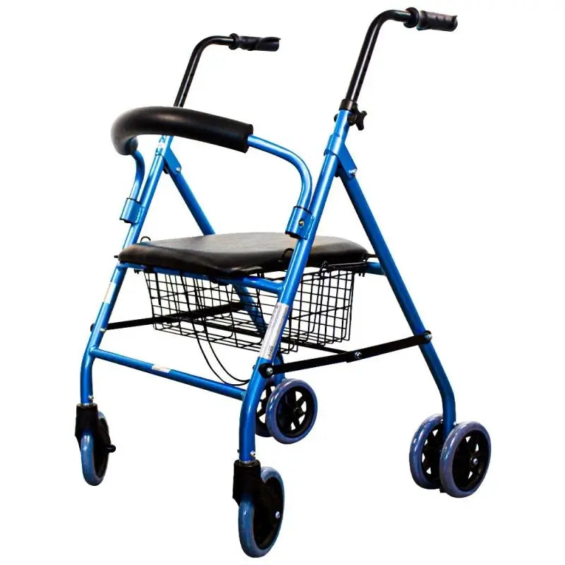 Mobiclinic Folding Walker With Seat And Backrest Blue