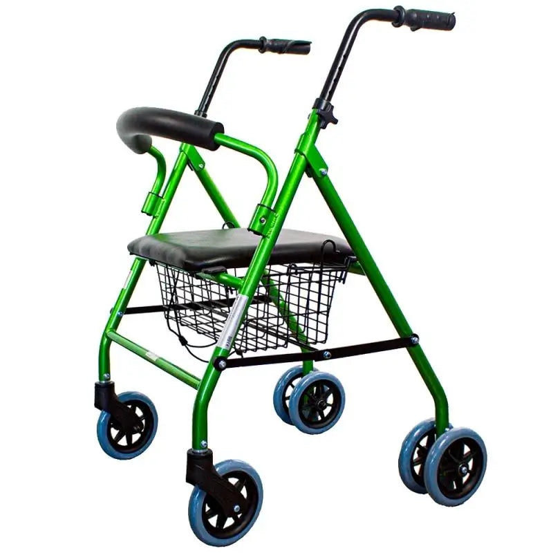 Mobiclinic Folding Walker With Seat And Backrest Apple Green
