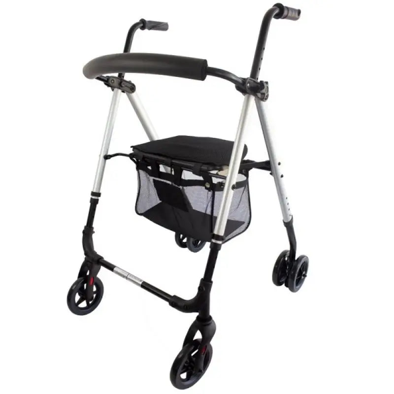 Mobiclinic Folding Walker With Seat And Backrest Grey