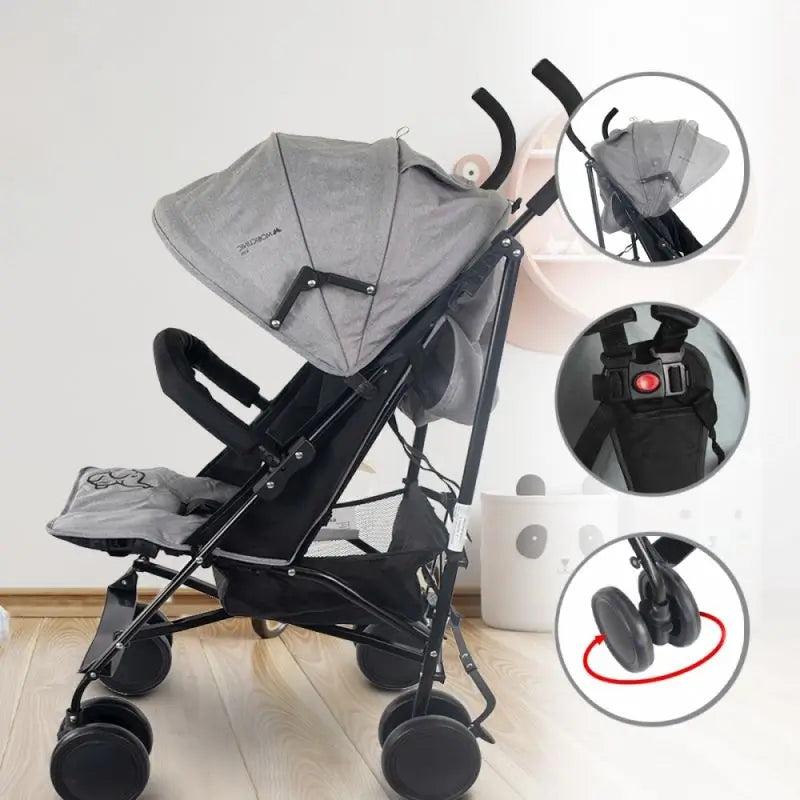 Mobiclinic Elefant Folding Stroller 15 Kg Grey