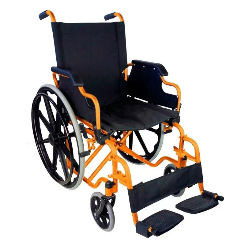 Mobiclinic Folding Wheelchair With Folding Armrests Orange