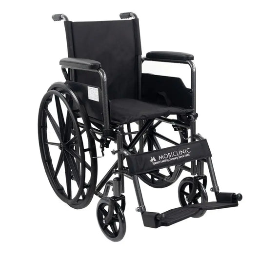 Mobiclinic Folding Wheelchair With Removable Rear Wheels Black