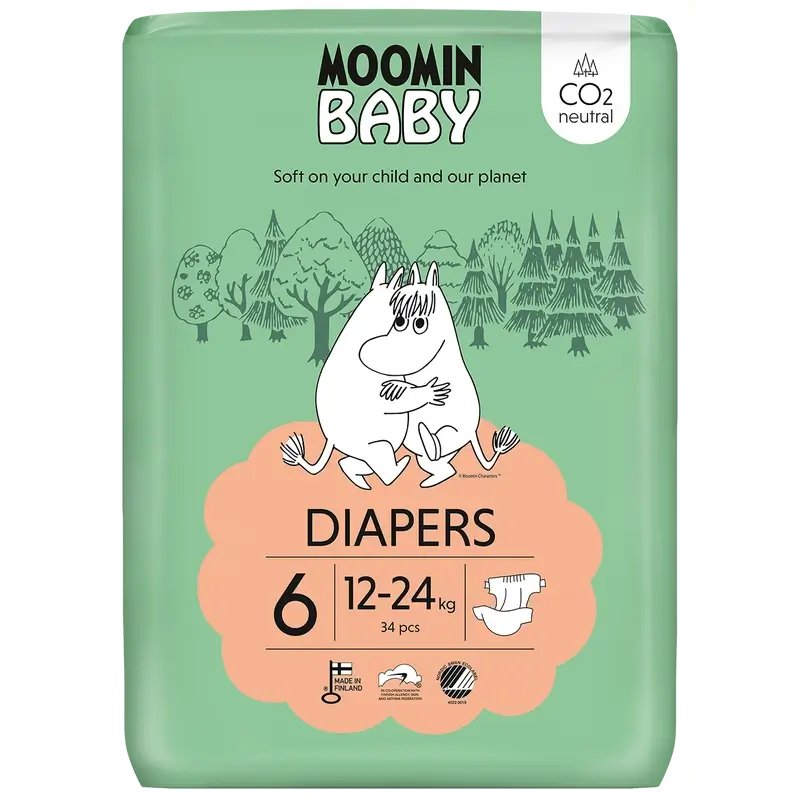Moomin Baby Nappies Size 6 , 34 units