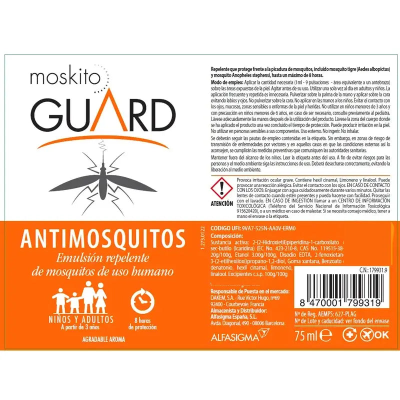 Moskito Guard Mosquito Repellent Spray, 75 ml