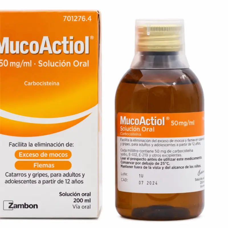 Mucoactiol 50 mg/ ml Oral Solution 200 ml