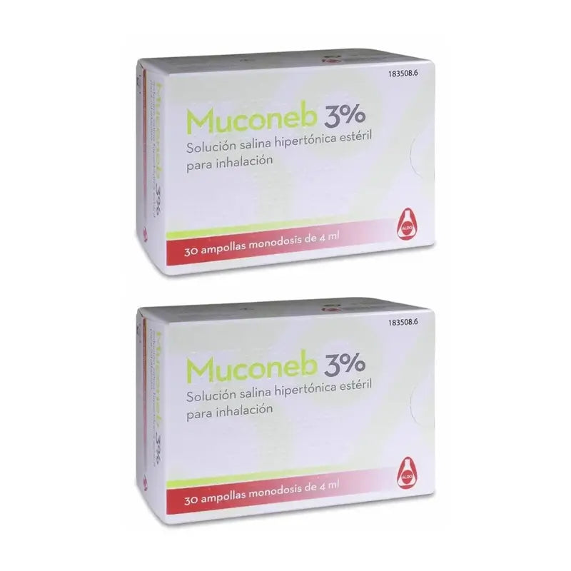 Muconeb 3% Saline Inhalation Solution 30 Ampoules X 4 Ml, Pack Of 2