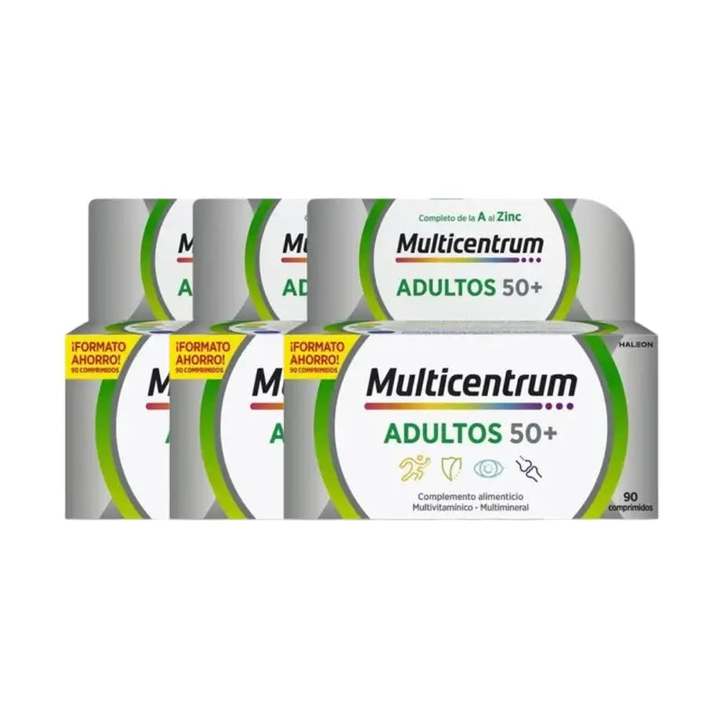 Multicentrum Adults 50+ Multivitamin Food Supplement For Adults 50+ Pack 3 x 90 Tablets