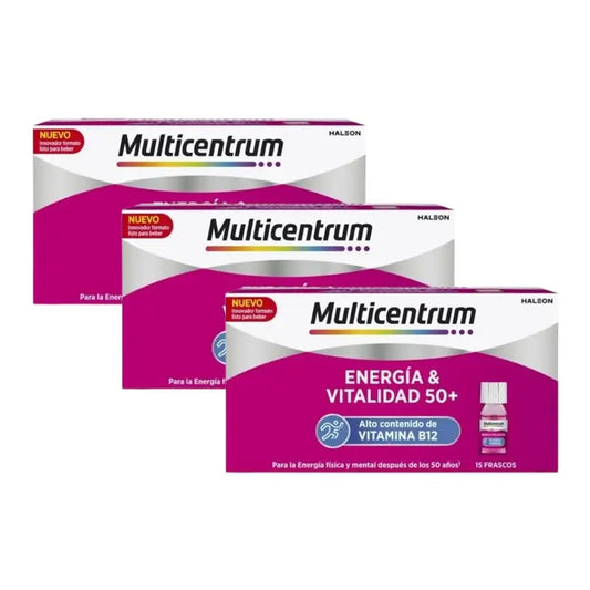 Multicentrum Energy & Vitality 50+ Food Supplement Pack 3 x 15 bottles