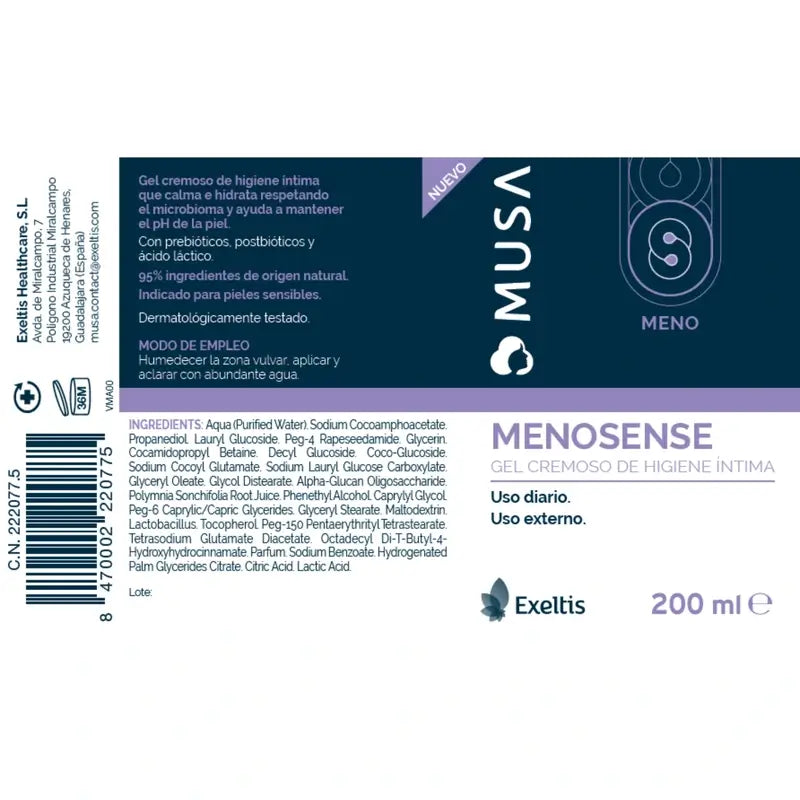 Musa Menosense Intimate Hygiene Gel, 200 ml
