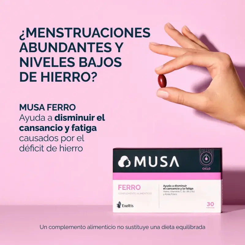 Musa Triplo Ferro Iron Food Supplement , 3 x 30 capsules
