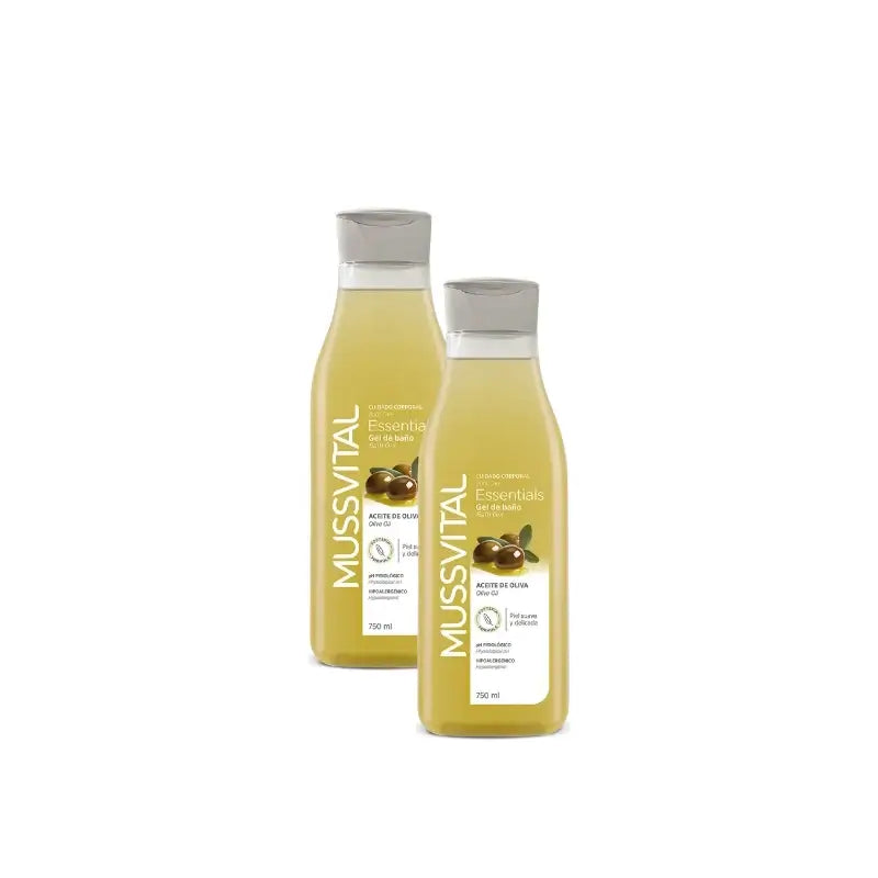 Mussvital Essentials Olive Shower Gel, 750 ml, pack of 2