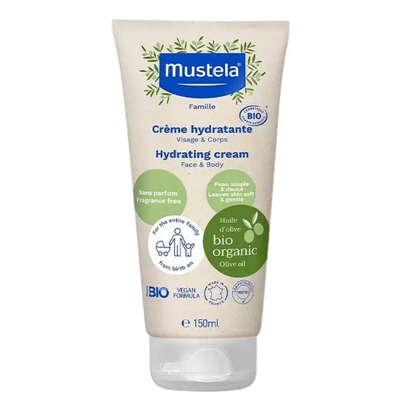Mustela Organic Moisturising Cream, 150 ml tube