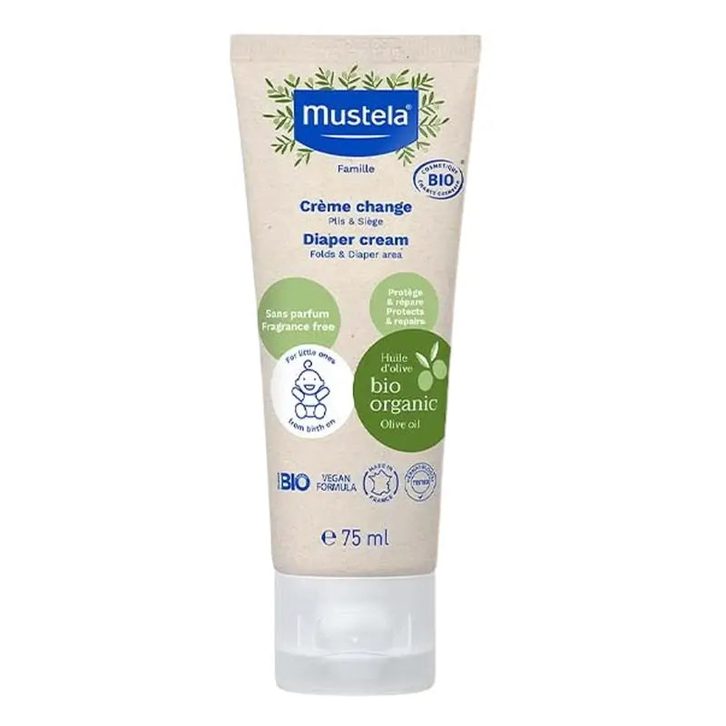 Mustela Organic Nappy Cream, 75 ml tube