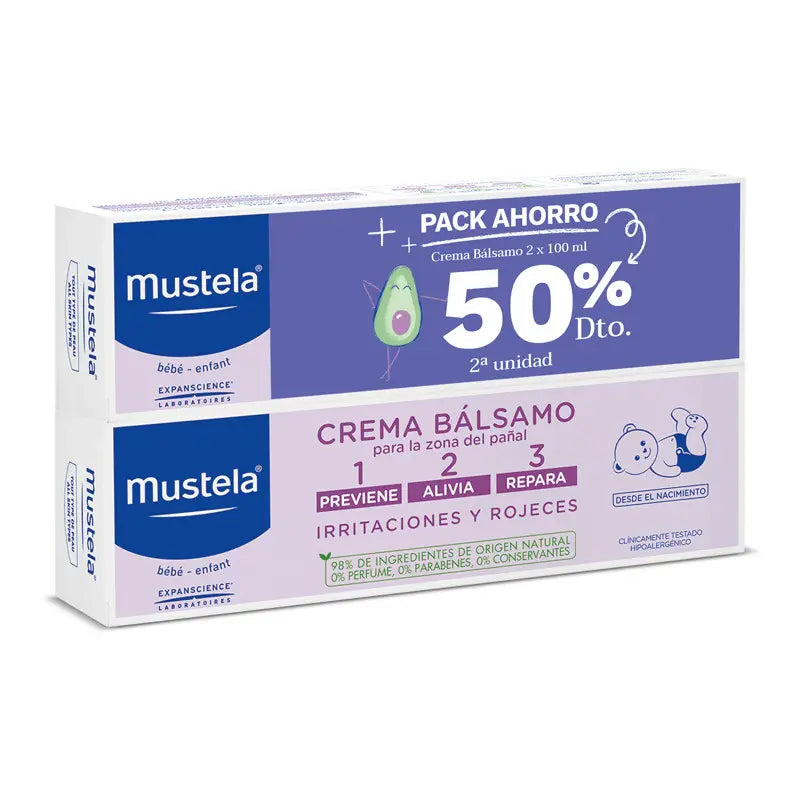 Mustela Duplo Balm Cream 123, 2x100ml