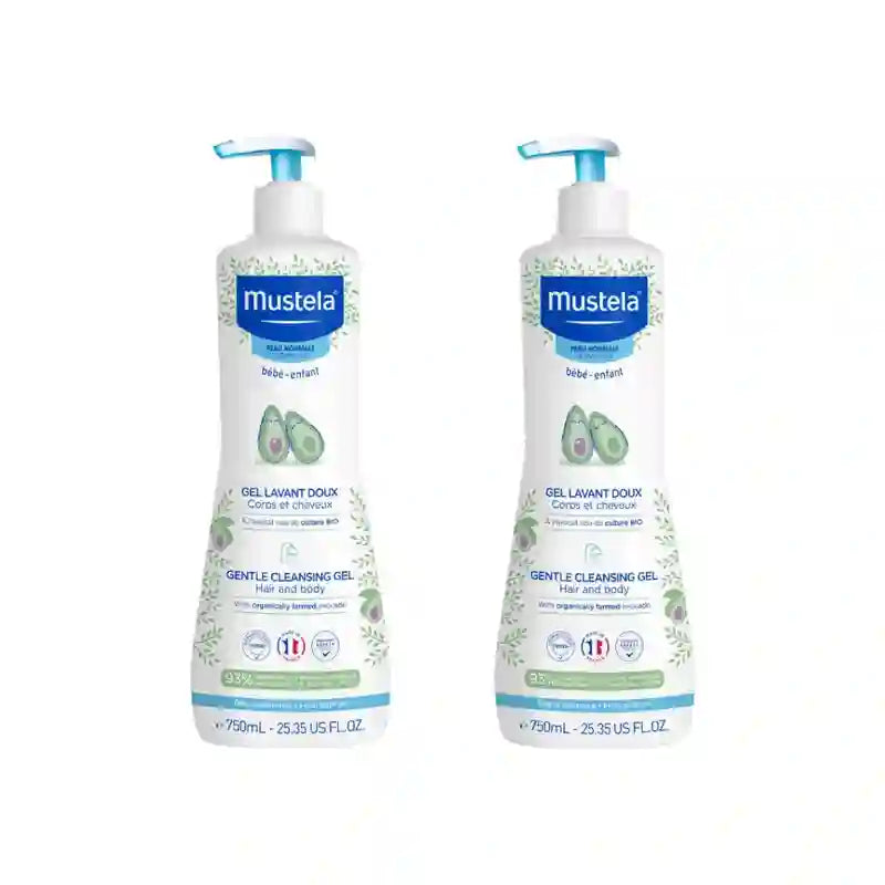 Mustela Gentle Bath Gel With Avocado Bio, 2X750 Ml