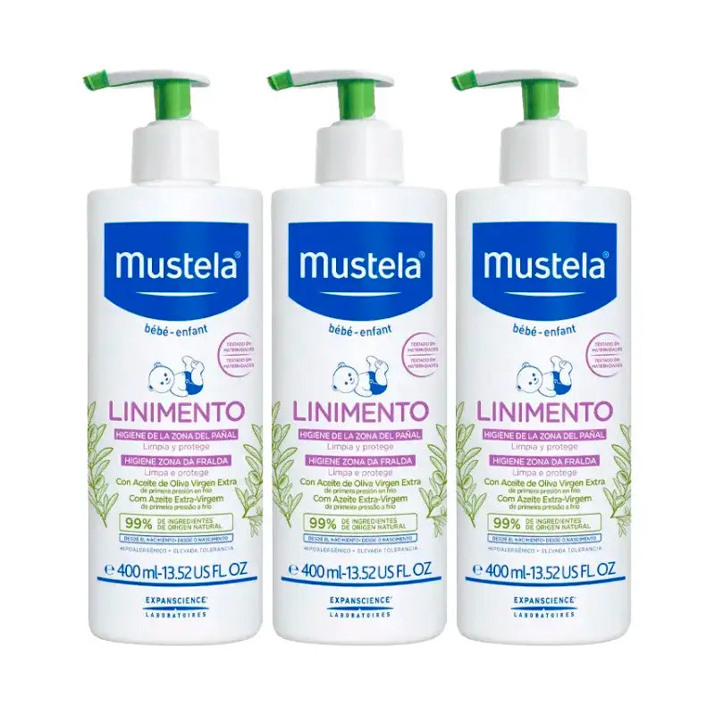 Mustela Infant Hygiene Liniment, Pack 3 x 400 ml