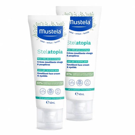 Mustela Stelatopia Emollient Face Cream, Pack 2 x 40 ml