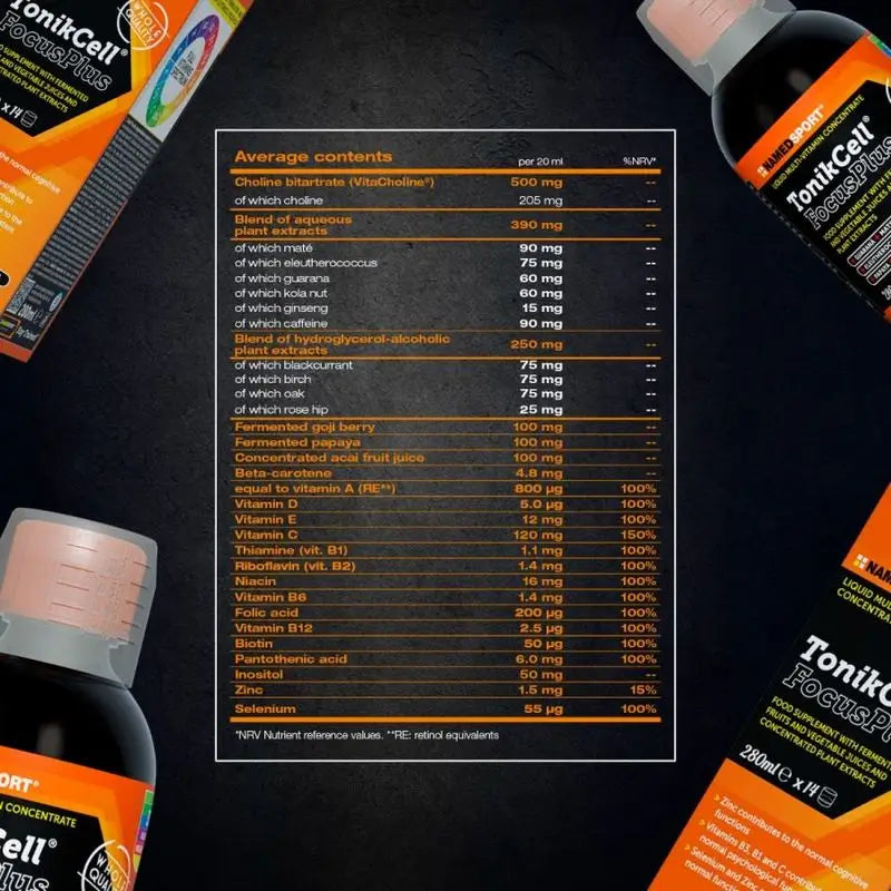 Named Sport Vitamins & Minerals Tonikcell® Focusplus , 1 jar of 280 ml