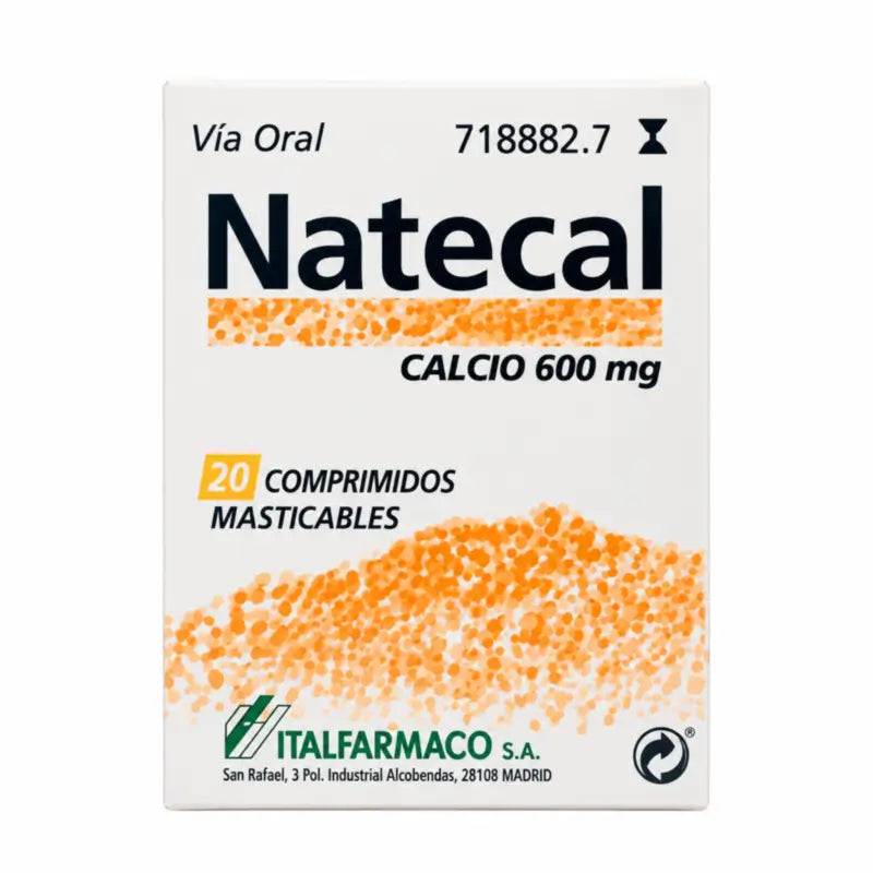Natecal Calcium 600 mg 20 Chewable Tablets