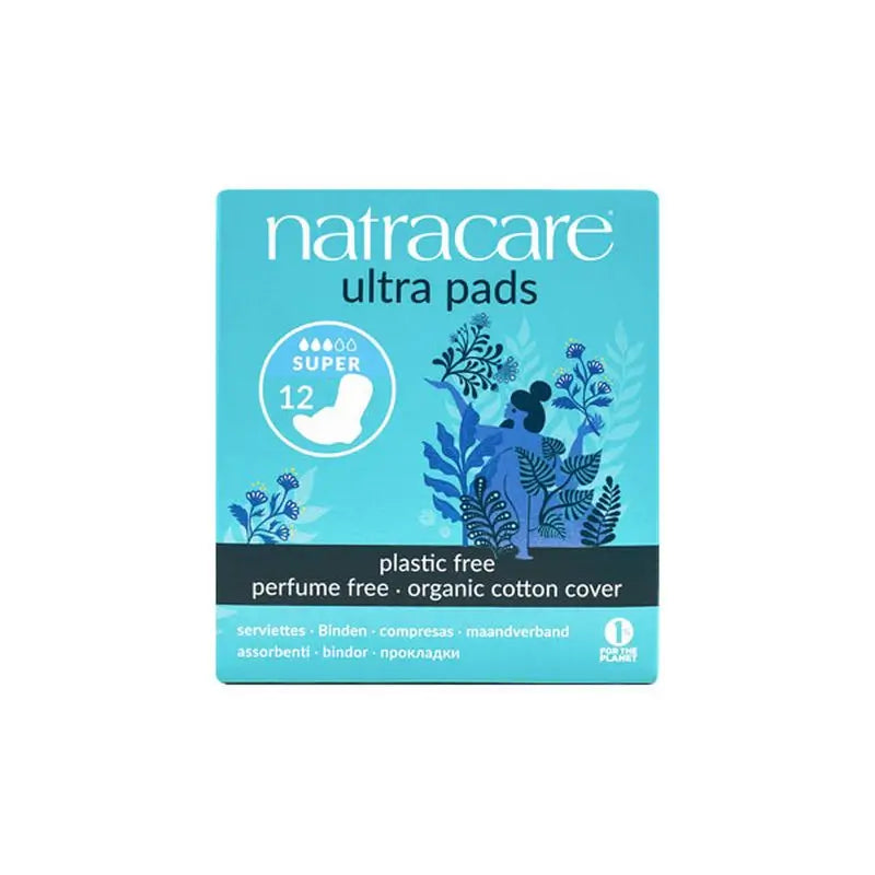 Natracare Super Pad With Wings , 12 pcs