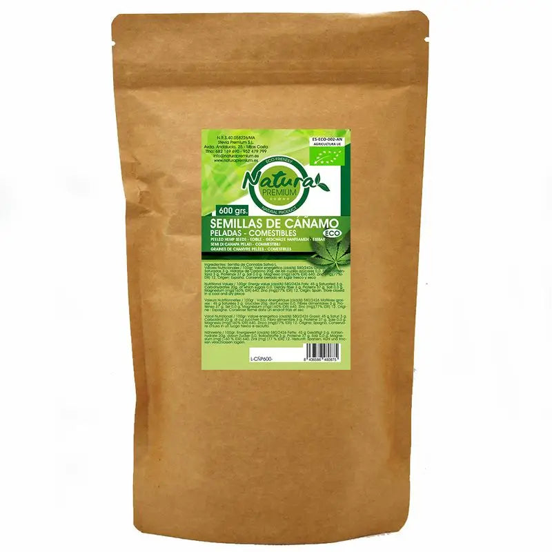 Natura Premium Organic Edible Peeled Hemp Seed, 600 g