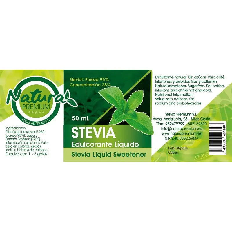 Natura Premium Stevia Liquid Extract, 250 ml